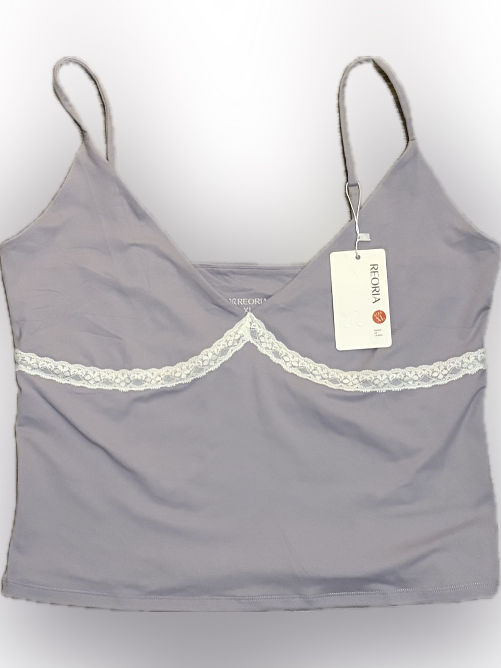 NWT ReoRia Lavender Lace-Trim Sleep Camisole